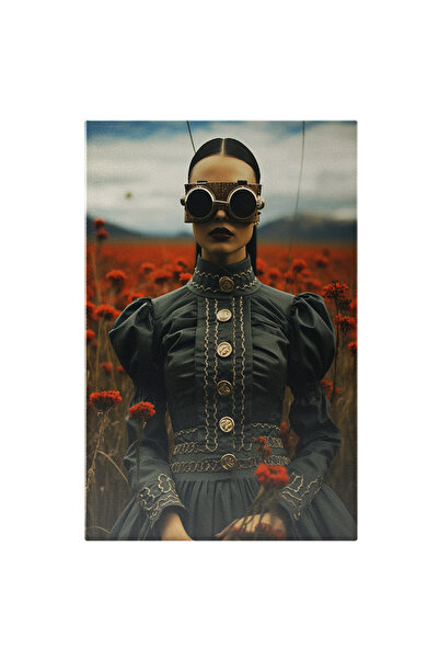 StoryGift Romania Tablou Canvas: Fotografie Cu O Femeie In Rochie Pe Camp - F...