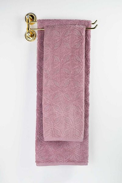 birizmoda Leave Jacquard Bath Towel - Dusty Rose