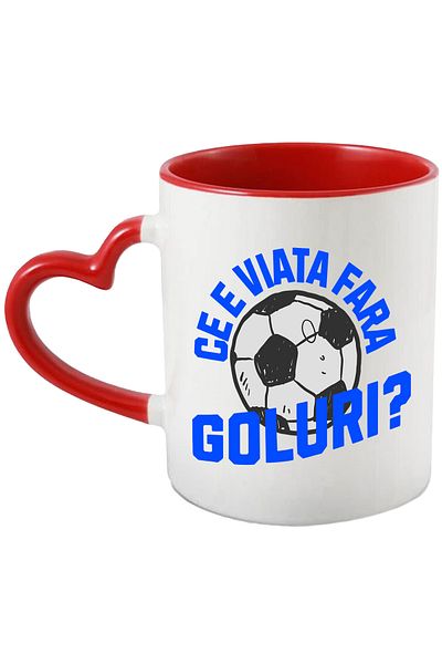 StoryGift Romania Cana cu Minge Fotbal Sport Meci Joc In Echipa text Ce Viata Fara Goluri Puternic, Cu Maner Inim