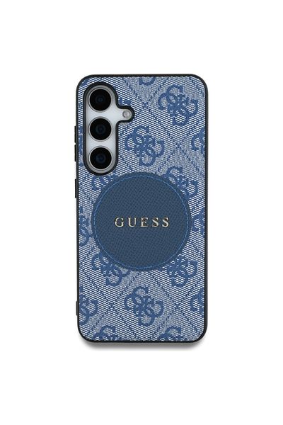 Guess Carcasă pentru Samsung Galaxy S25, Magsafe cu logo circular clasic, albastră