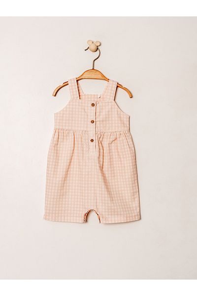 Kidaxi Pitikare Patterned Baby Girl Barbotez |   Stylish and Comfortable One Piece Jumpsuit |   3-24 Months |   Kd53394
