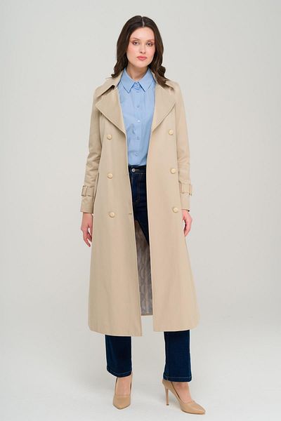 Olcay Speziell genähter, detaillierter zweireihiger wasserabweisender Trenchcoat BEIGE 6703