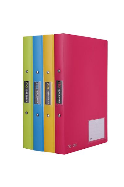 Deli Ring Binder A4 2 Rings 25/30Mm Flexible Cover With Pocket Neon Colors Deli