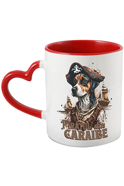 StoryGift Romania Cana cu Portret Caine Cu Palarie De Pirat Corabie Text Pira...