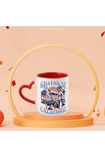 StoryGift Romania Mug with Girl in Swimsuit Barbecue with Caravan Text Barbecue and Travel, Relaxation, with,STG