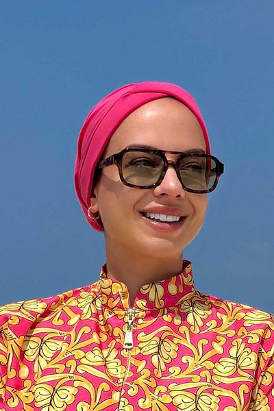 Ka Hijab Bow Bonnet - Fuchsia
