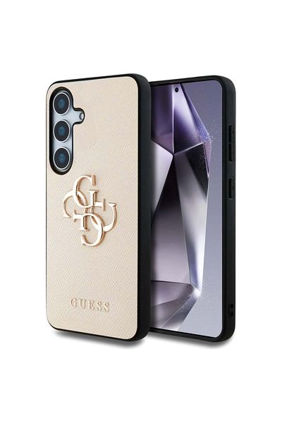 Guess Case For Samsung Galaxy S25, , Hardcase Grained Big And Classic, Beige