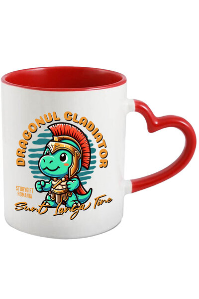 StoryGift Romania Cana cu Dragon Cu arumra Si Capa De Gladiator Text Sunt Lan...