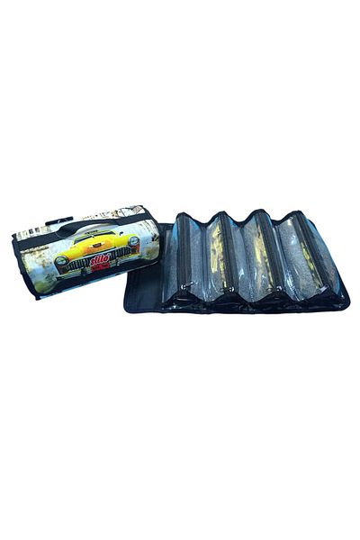 Stilo Sti̇lo Fabric Quadruple Pen Bag Patterned (Yellow Taxi)