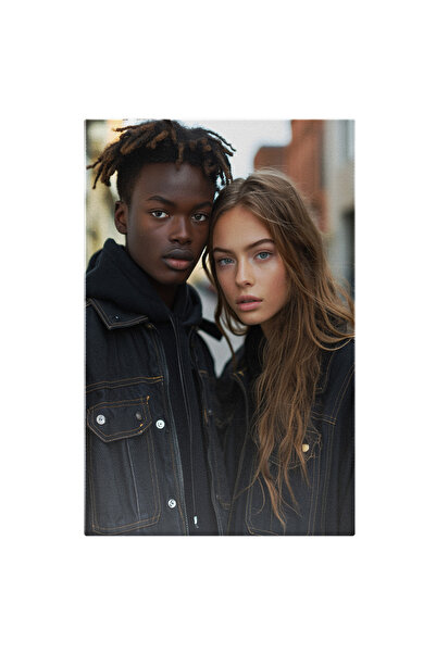 StoryGift Romania Tablou Canvas Doi Indragostiti Imbracati La Fel O Fata Alba...