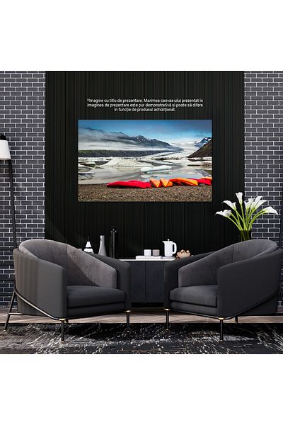 StoryGift Romania Tablou Canvas, Canotaj Pe Lacul Jokulsarlon, Peisaj Glaciar In Islanda