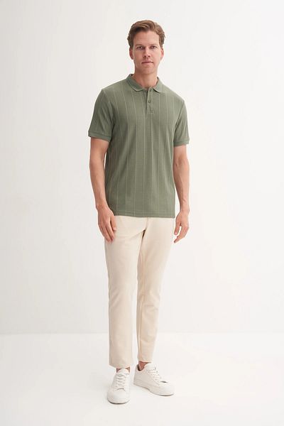 Cazador Πλεκτό ζακάρ μπλουζάκι Polo Neck Regular Fit 4104