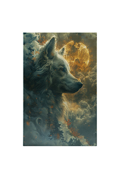 StoryGift Romania Tablou Canvas Lupul Observator Tăcut Și Simbol Al Forței Și...