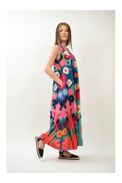 FASHIONLAND ROCHIE LUNGA DE ZI FARA MANECI CU BUZUNARE SPLENDIDO TALIE UNICA Multicolora