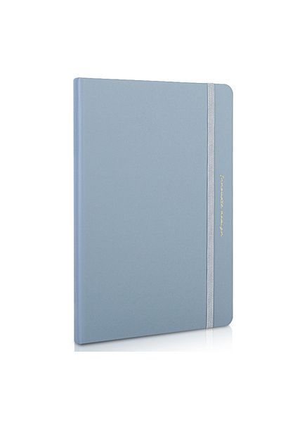 Deli Office Notebook 210×143Mm 96 Pages Ruled Faux Leather Cover Blue Deli