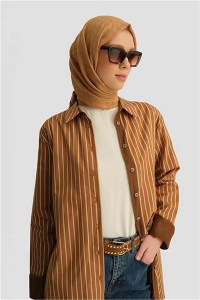 Armine Striped Tunic Ortd9438 Mocha