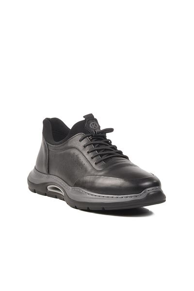 WALKWAY 5Y2844 m Black Genuine Leather Men's Casual Shoes