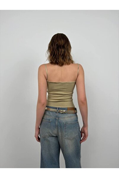 Secret Passion Lingerie Yeni Sezon Askılı Parlak Renk Sırtı Açık Kadın Triko Bluz 24s15041