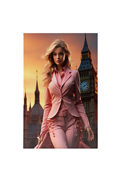 StoryGift Romania Tablou Canvas: Femeie Blonda Cu Ochii Verzi Intr-o Vestimen...