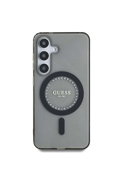 Guess Case For Samsung Galaxy S25 Iml Rhinestones Magsafe, - Black