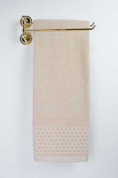 birizmoda Murano Velvet Jacquard Bath Towel with Border - Beige
