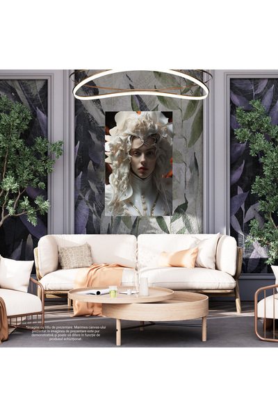 StoryGift Romania Canvas Painting: Illustration with a girl in white clothing - futuristic style Digital Painting