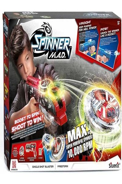 Silverlit Single Shot Blaster Firestorm – Powerful Spinner Toy with Lights & Sound, Metal Body