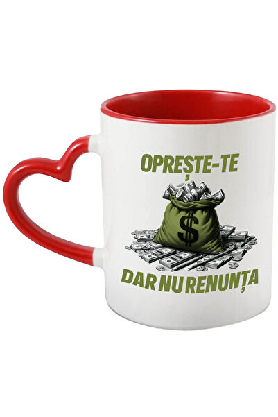 StoryGift Romania Cana sac cu bani teanc de bancnote nu renunta, 330ml, Ceram...