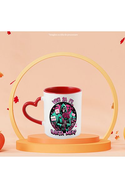 StoryGift Romania Mug Do you want to be my girlfriend skeletons flowers romantic, 330ml, Ceramic with Handle in, With,STG