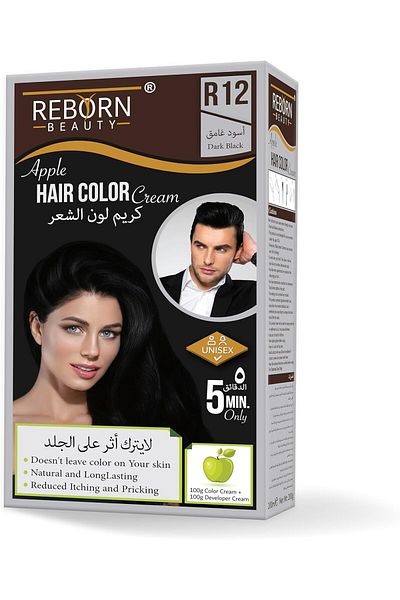 REBORN Beauty R 12 Dark Black Apple Hair Colour Cream