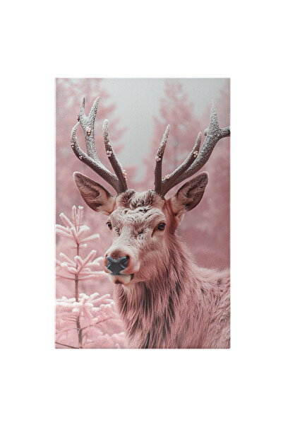 StoryGift Romania Tablou Canvas Strat De Nea Pe Coarnele Cerbului Dintre Brazii Acoperiți Cu Mantie Albă , Pictur