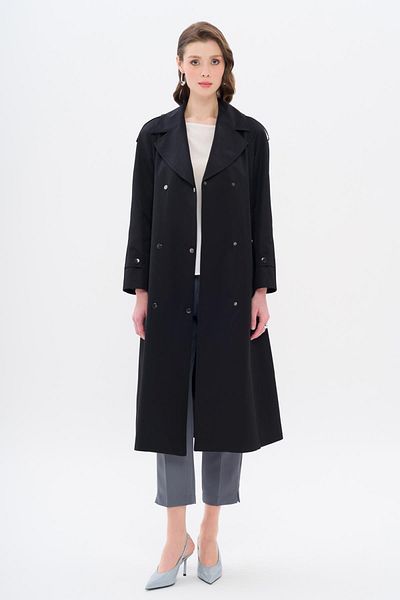 Olcay Trenchcoat mit Umhang und Epauletten, detailliertem Druckknopfverschluss und wasserabweisender Eigenschaft SCHWARZ 6709