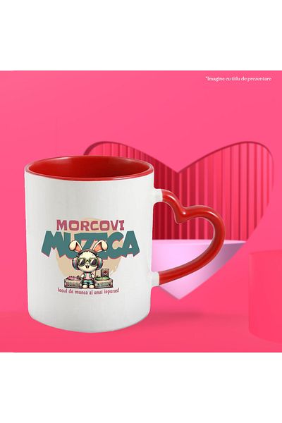 StoryGift Romania Carrots and Music Mug, A Bunny's Workplace, 330ml, Ceramic with Handle, With