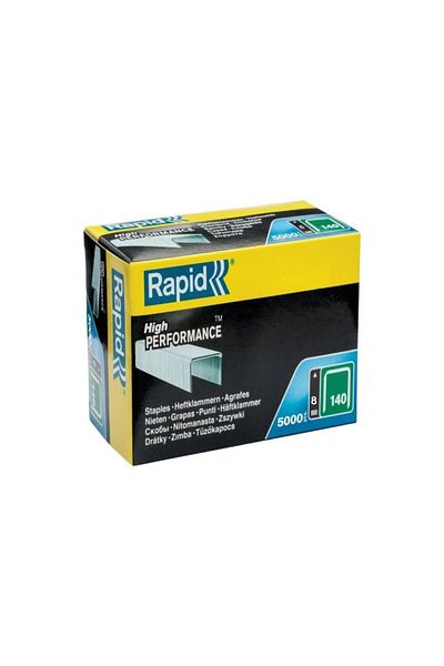 Rapid RAPID 11908111 Staples (flatwire), Leg Length 8 mm, No.140, 5000 Pieces, Galvanized