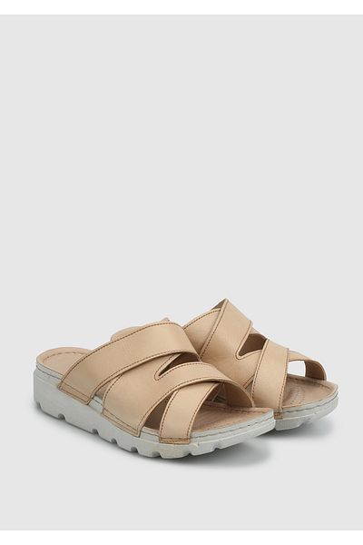 Eclipse Cream Leather Women's Slippers