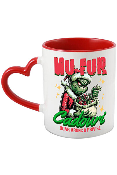 StoryGift Romania Cana cu Grinch In Costum De Mos Craciun Sac De Cadouri Text...