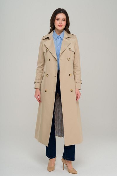 Olcay Zweireihiger wasserabweisender Trenchcoat mit Epauletten und Cape-Detail BEJ 6695