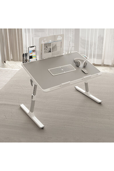 KARR OFFICE Move - N3 Yükseklik Ayarlı LED Aydınlatmalı Gri Laptop Sehpası