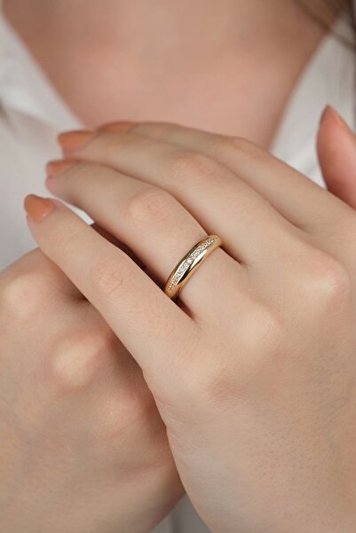 Güzide Kuyumcu 14 Ayar Altın Ortası Sıralı Taşlı Yüzük 518