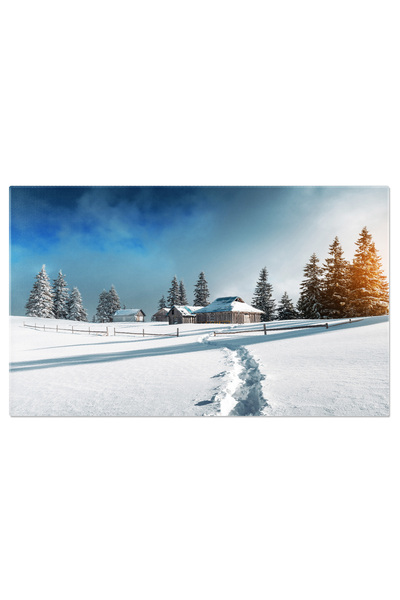 StoryGift Romania Tablou Canvas: Refugiul De Iarna In Munti - Peisaj, Iarna, ...