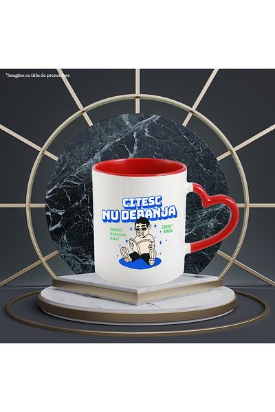 StoryGift Romania Mug man with a cup of coffee reading do not disturb lovers of reading and books, 330ml,, With,STG.