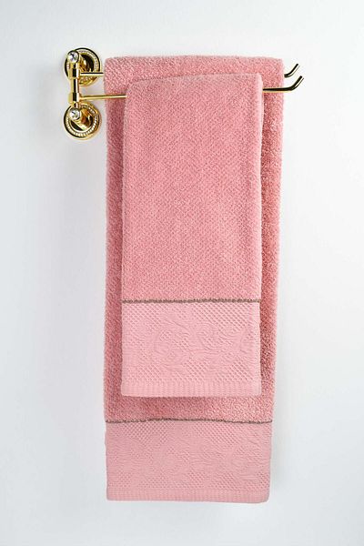birizmoda Emily Jacquard Bath Towel - Pink