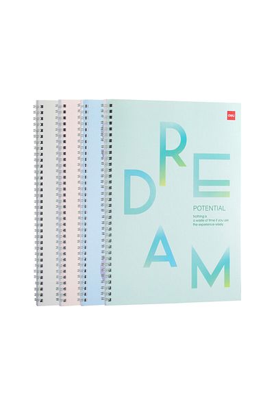Deli Spiral Notebook A4 60 Pages Ruled 70G Cardboard Cover Deli