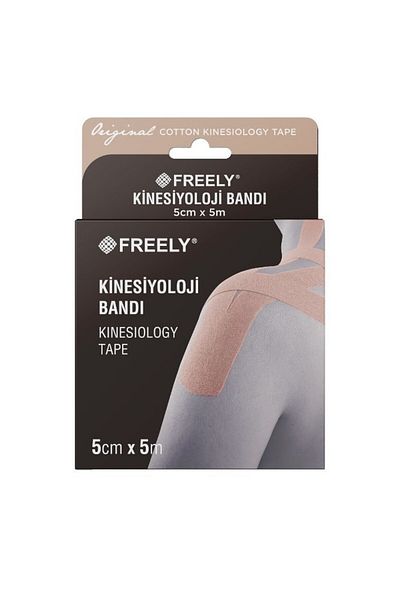 Freely شريط لاصق لعلم الحركة والألم بلون البشرة (مقاوم للماء/100% قطن) KINESIO