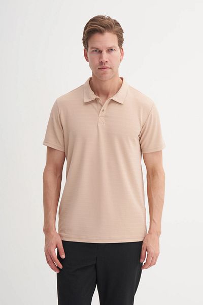 Cazador Πλεκτό ζακάρ μπλουζάκι Polo Neck Regular Fit