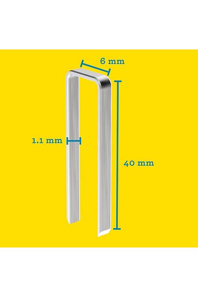 Rapid 5000127 Narrow Crown Staples, Leg Length 40 mm, No.90, 1500 Pieces, Galvanized