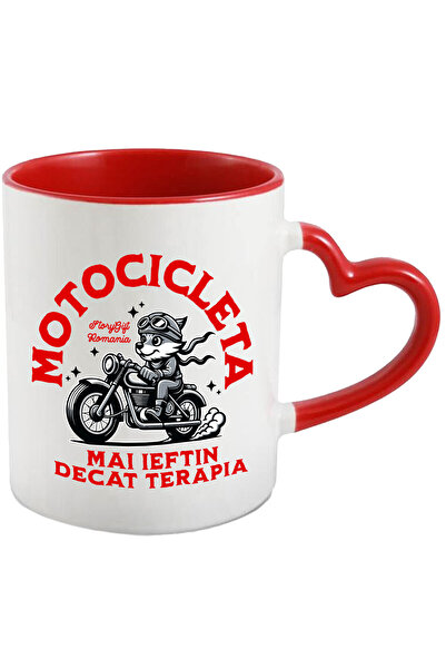 StoryGift Romania Cana cu Vulpe Pe Motor Vintige Clasic Motociclista Pasiune ...