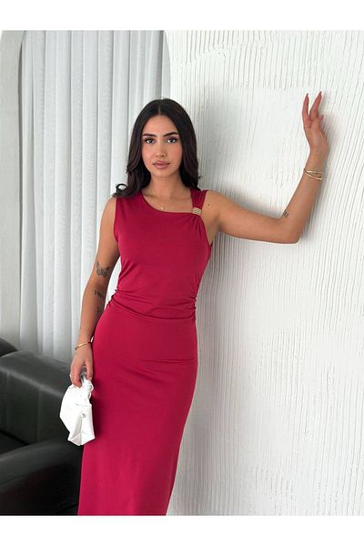 Noa Noa Μακρύ φόρεμα με λεπτομέρεια αξεσουάρ ώμου