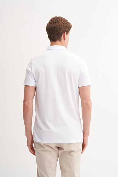 Cazador Slim Fit Polo Neck Lycra Άνετο μασίφ πλεκτό μπλουζάκι 4008