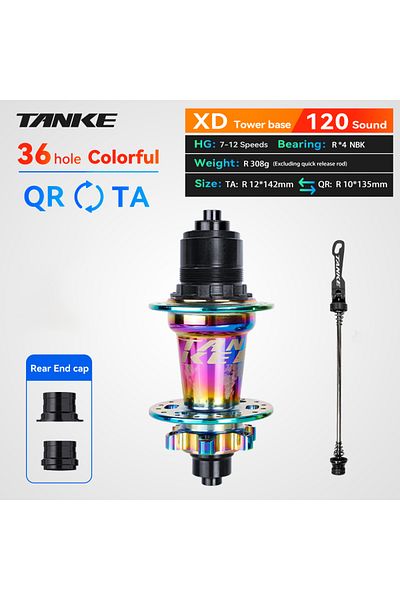 TANKE 36h Color R Xd Ta-qr 120 Click Hub 6 Bearing Mtb Hub Front Rear 28 32 36 Holes Disc Brake Moun